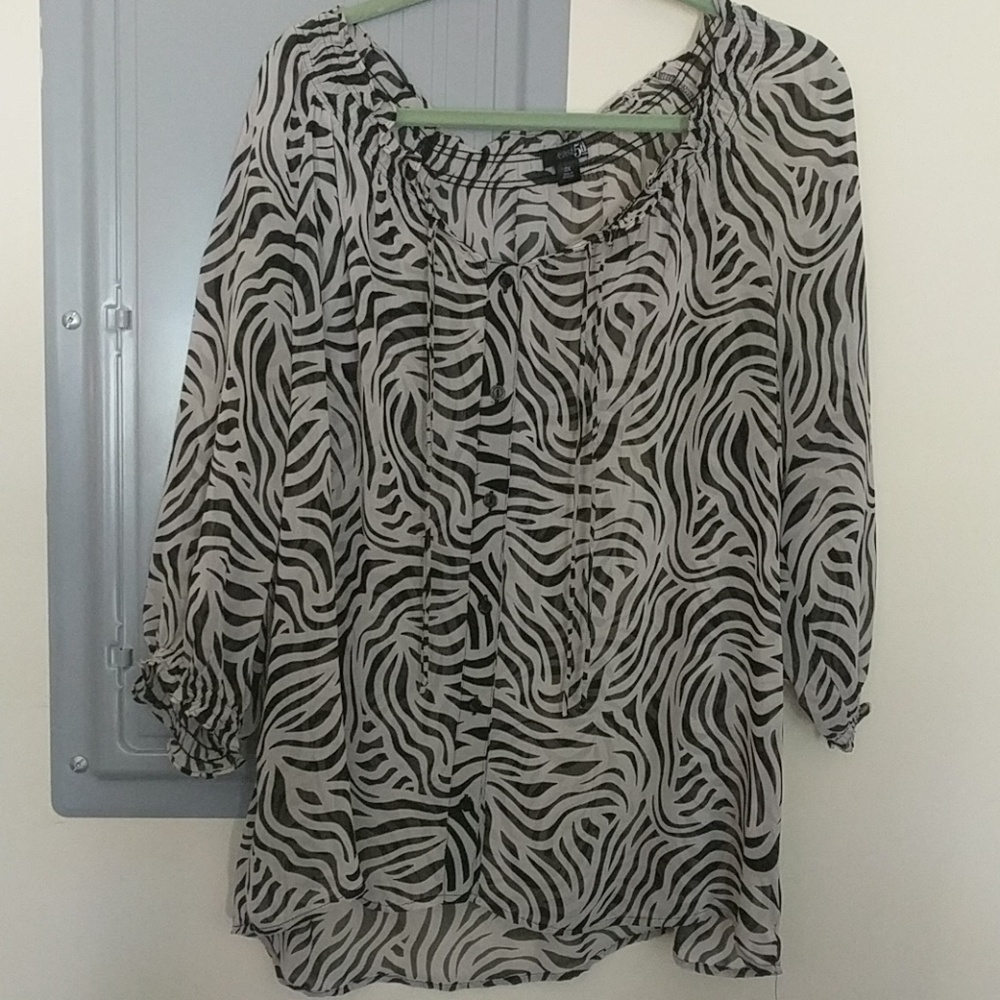 Zebra print dress shirt
